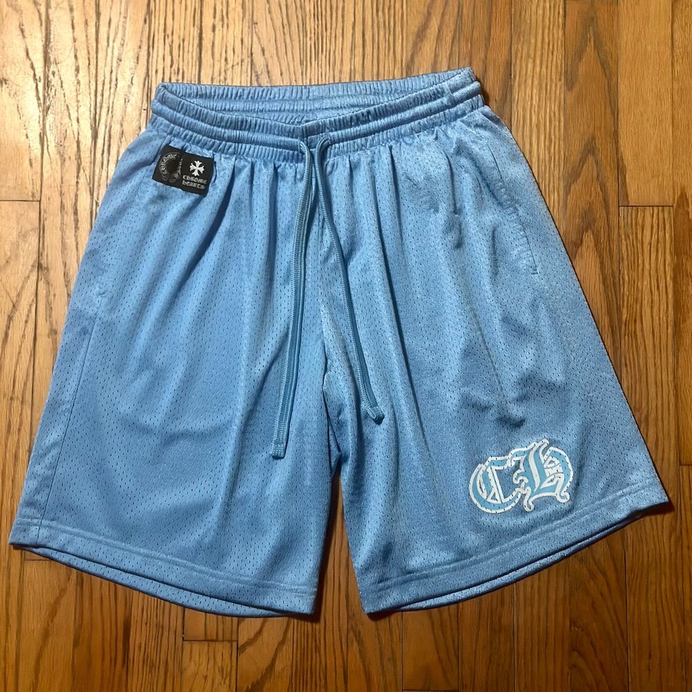 Chrome Hearts Men's Blue Mesh Basketball Shorts Size M